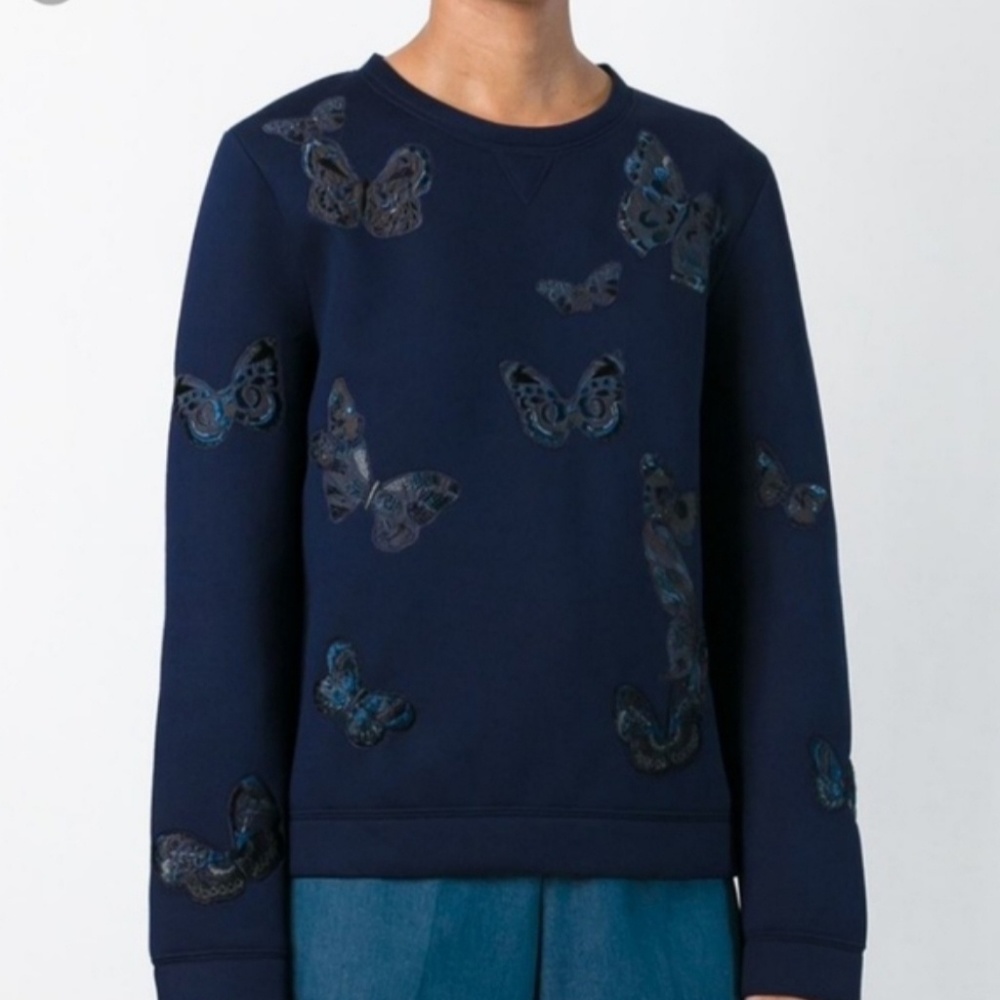 Authentic Valentino Blue Butterfly Sweatshirt